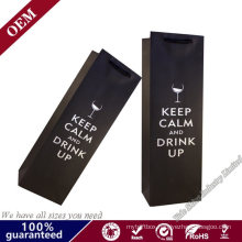 Custom Printed Wholesale Personalised Gift Bags Fancy Luxury Packaging Paper Bag Bottle Paper Wine Bag with Handles